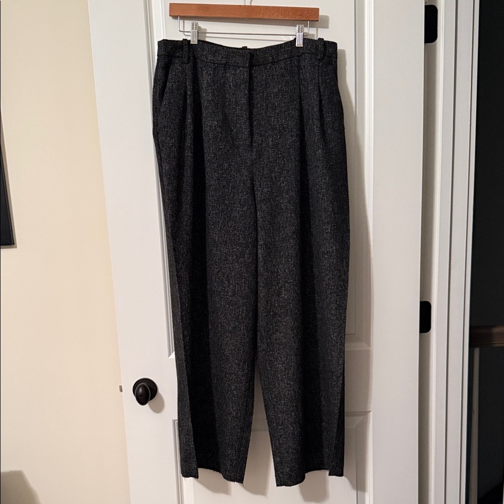 H&M Black Textured Women's Trousers
